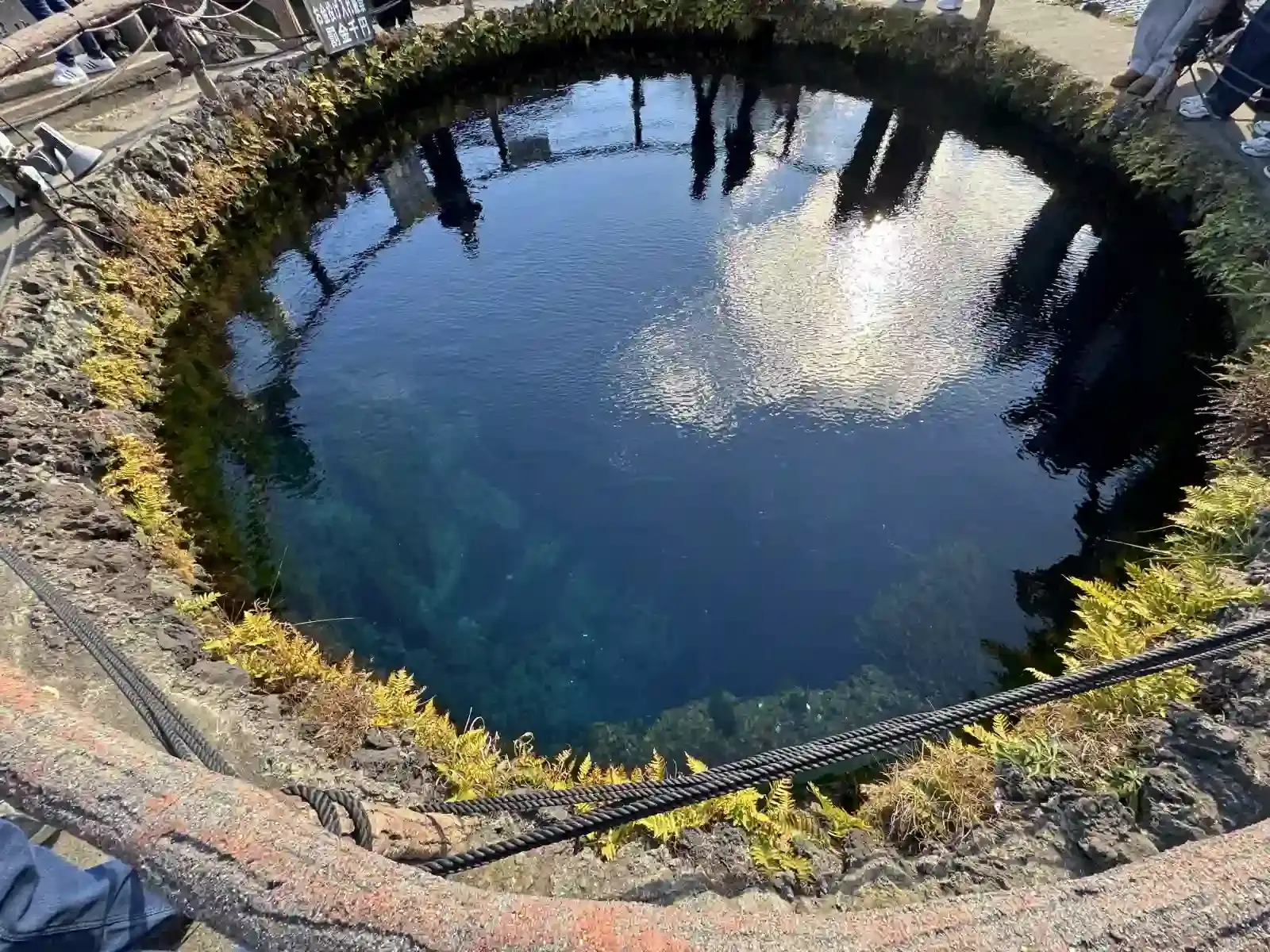 忍野八海清澈的湧泉池